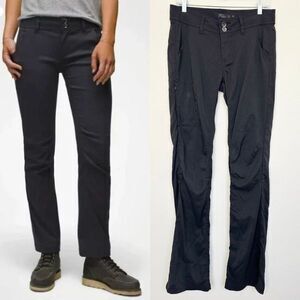 Prana Halle Straight Leg Pants Cargo Coal Black Convertible Long Inseam Womens 6